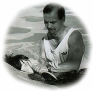 A young girl being baptized.